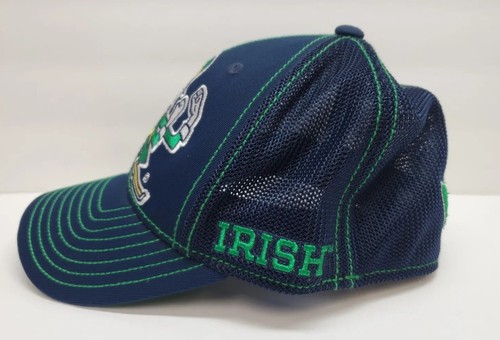 Notre Dame Football Fighting Irish Green Hat Mesh Back Fitted Small NCAA Adidas - Picture 3 of 8