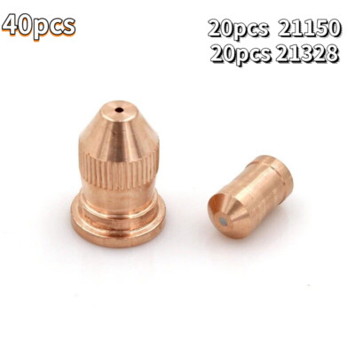 40pcs plasma electrode 21150 nozzle tip 21328 for Esab PT-20AM flashlight 100A