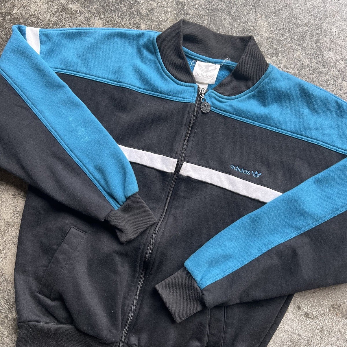 Vintage 80s Adidas Trefoil Zip Up Track Jacket Mens Size Medium