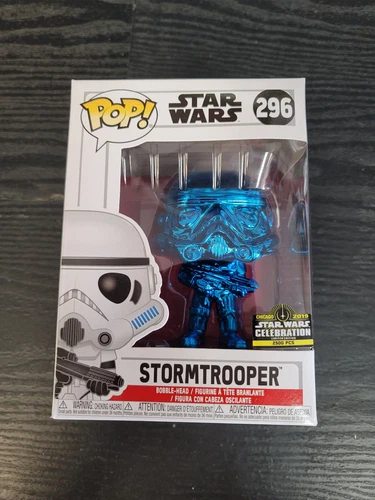 Star Wars Stormtrooper 2019 Celebration Blue Chrome 296 Funko Pop Figure New