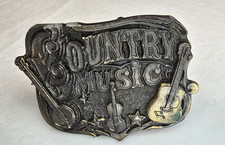 Vintage 1982 Belt Buckle The Great American Buckle Co. Country Music No. 919