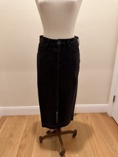 Gap Black Denim Maxi Skirt With Front Slit