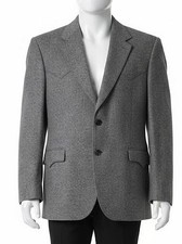 Circle S Jacket 44R Blazer Western Sport Coat Rockabilly Landman Mens Lambs Wool