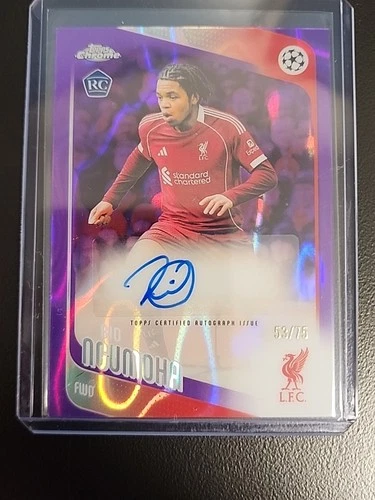 2025-26 Topps Chrome UEFA Club Competitions RC Purple Lava RIO NGUMOHA 53/75