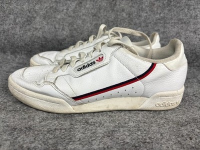 Adidas Continental 80 Low Leather Trainers Men's 7.5 White/Red G27706 Sneaker