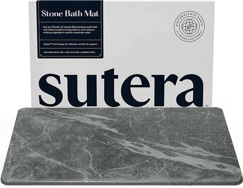 - Stone Bath Mat, Diatomaceous Earth Shower Mat, Non-Slip Super Absorbent Qui...