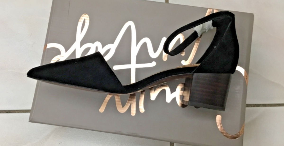NEW CROWN VINTAGE BLACK POINTED MARY JANE COMFFORT LEATHER PUMPS