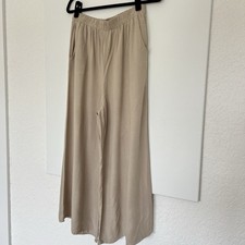 Elastic Waist Wide Size Large Pants 100 Rayon/Boho Chic/Beige Natural Color.