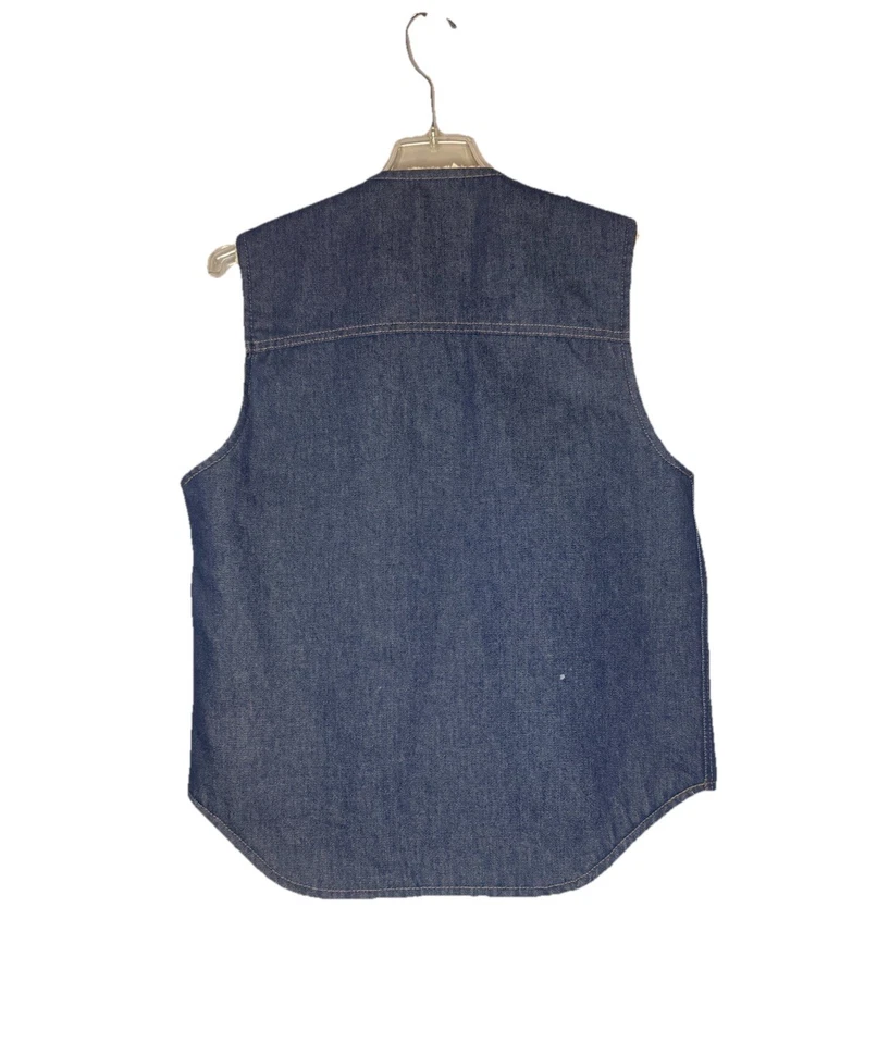 Chaleco de mezclilla forrado Carhartt Sherpa vintage años 80 para hombre azul medio 8SV ropa de trabajo Foto 4 de 4