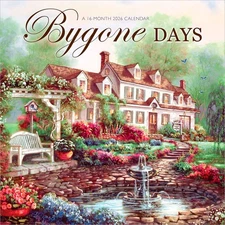 Bygone Days | 2026 12x24" (Hanging) Square Wall Calendar | Plastic-Free