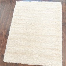HOUSE ADDITIONS RUGS Shaggy Modern Soft CREAM RUG 80cm W x 150cm L