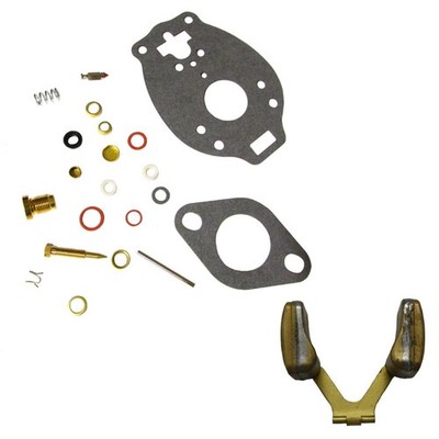 Carburetor Kit w Float for Marvel Schebler Minneapolis Moline BF BG R RT RTI 335