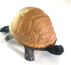 Vintage Turtle Lamp Amber Tiffany Style Glass Brass Base Tortoise Night Light