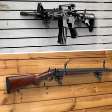 Gun Rack Wall Mount – 12-Pack Vinyl-Coated Steel Hooks for Slatwall, Black 