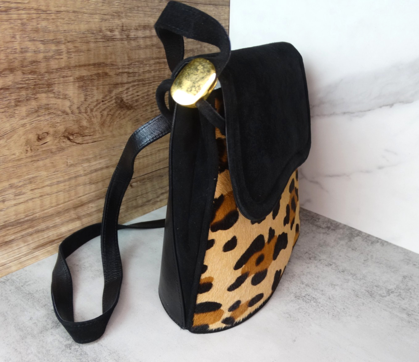 STUART WEITZMAN Countess Leopard Calf Ponyhair Bl… - image 5