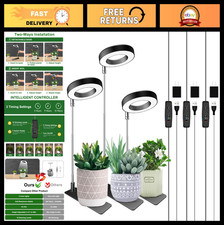 Indoor Plant Grow Light - 48 LEDs Full Spectrum, Adjustable Height, Auto Timer,