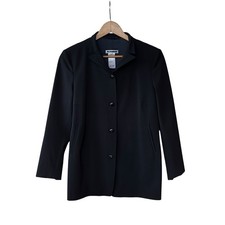 Jil Sander Black 4 Button Blazer Jacket Lycra Blend Stretch Fabric Sz 40 Germany