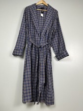 NWT VTG Bill Blass Plaid Robe One Size Light Woven Cotton Blend Bathrobe Unisex