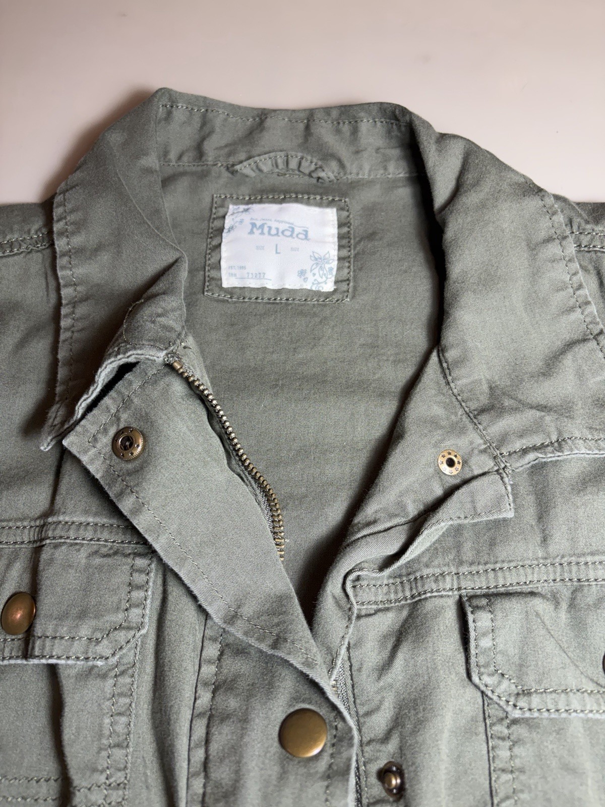 Mudd Women's Utility Jacket Large Drawstring Full… - image 2