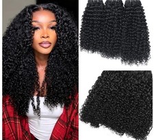 Curly 100 Unprocessed Virgin Remy Human Hair 16 18 20" I3C4A Quick Weave 12A