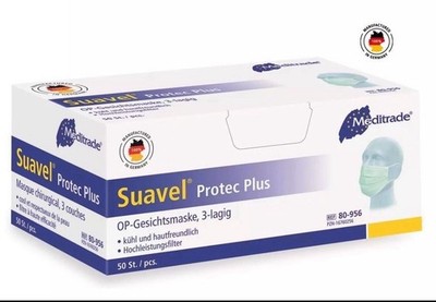 150 Stück Stück Meditrade Suavel Protec Plus Mundschutz Medizinische OP Maske