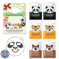 evpct 6-Pack Animal Sheet Face Facial Masks for Women Skincare Sp