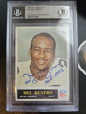 1965 Philadelphia MEL RENFRO #53 BGS BAS Auto Signed Rookie RC Cowboys HOF