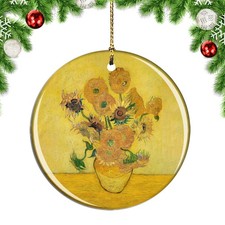 Van Gogh Still Life Vase With Fifteen Su Christmas ornament city travel souvenir