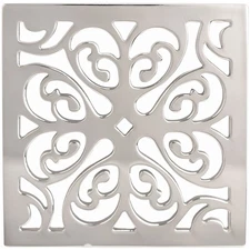 Newport Brass 233-405/26 Decorative Drains 4" Square Shower Drain Grid, Chrome