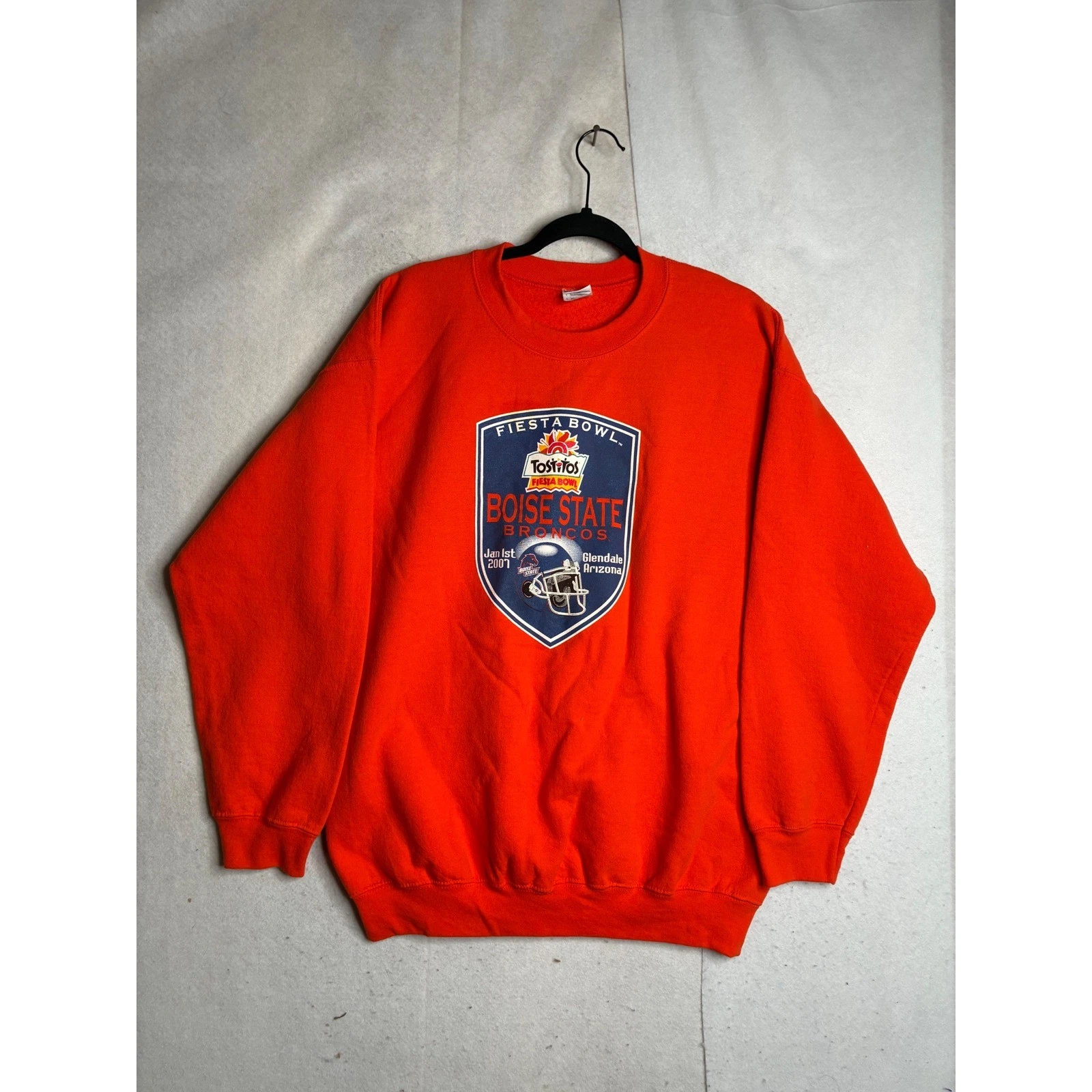 Gildan Boise State Broncos 2007 Fiesta Bowl Orange Sweatshirt Mens Large
