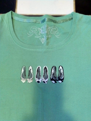Saint Barth T-Shirt Mintgrün mit Schuh-Print Original Gr. XL(42)
