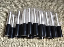 Lip Gloss Tubes - Clear – 25 Pack with Black Caps
