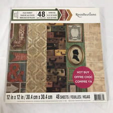Recollections Craft Paper Flea Market 12x12 Acid Free Paper Pad Approx48 Sheets