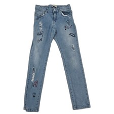 Zara Kids Girls Jeans with Embroidered Details Size 9-10