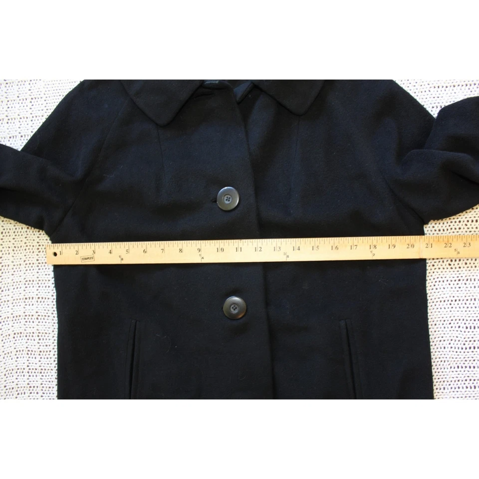 De Colección Country Tweeds 100% Cachemira Mujer Chaqueta Abrigo Negro Botones Invierno Talla M Foto 2 de 4