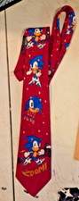 SEGA Sonic the Hedgehog Neck tie 1994 RED Rare Color Vintage 49"