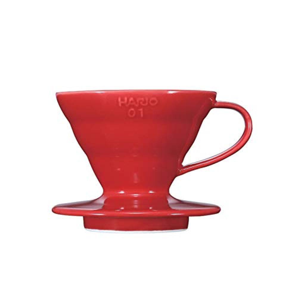 (TG. Size 01) Hario Coffee Dripper V60 Size 01 Red Ceramic (Japan Import) - NUOV