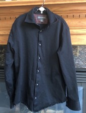 Banana Republic Men's Size Large Black Dress Shirt 100 Heavyweight Cotton Nice