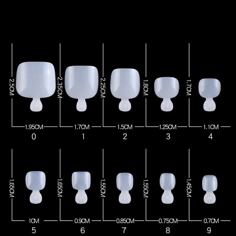 500 Pcs Artificial False Toe Nails Tip For Nail Art Decor Foot Manicure Tool Box - Image 4 of 4
