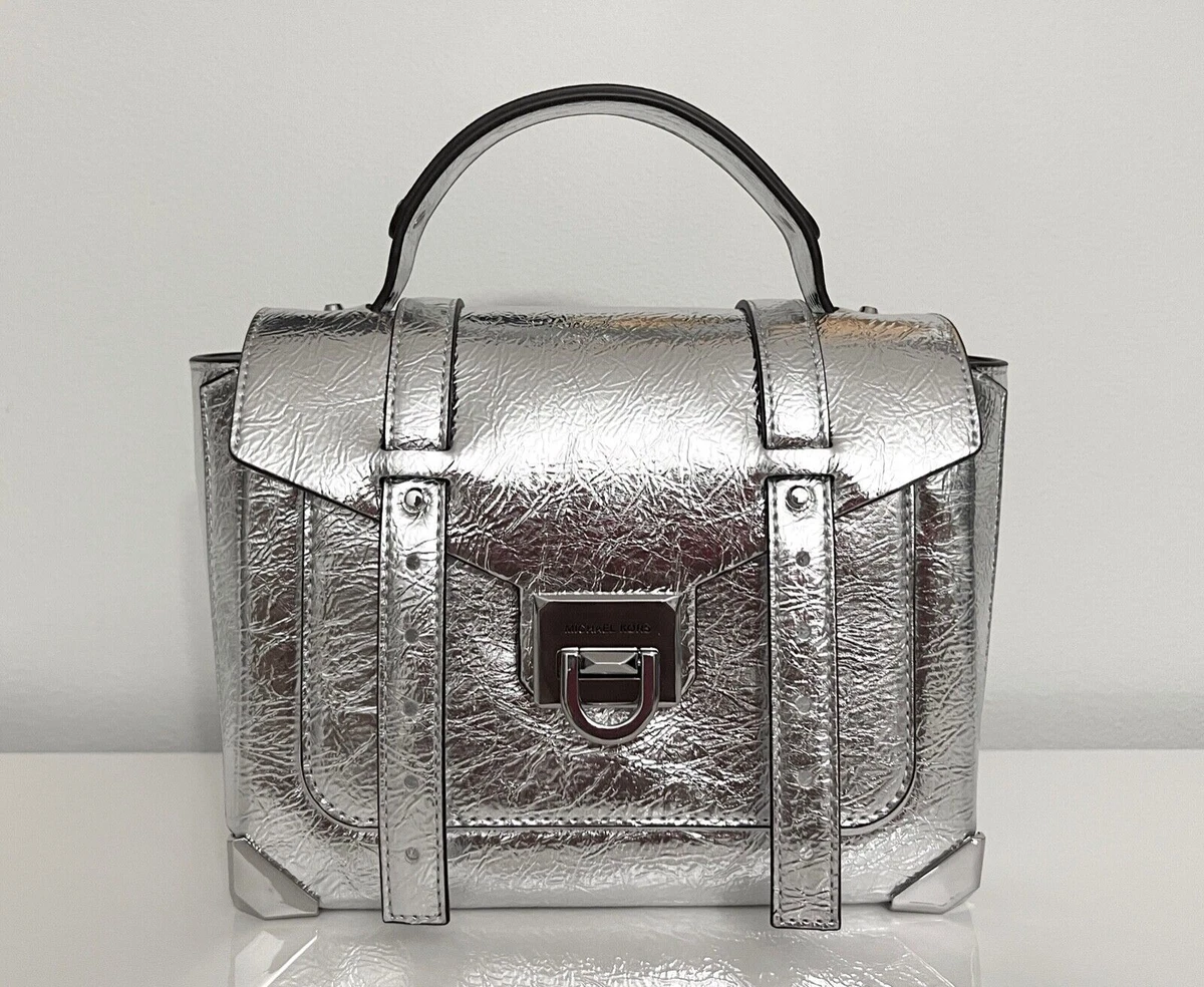 Michael kors best sale satchel silver