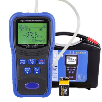 BTMETER Digitales Manometer HVAC Gas Differenzdruckmessgerät LCD Luftdruckmesser Tester