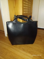 Zara Olivia Palermo Leder Büffelleder Shopper Tasche Bag Schwarz