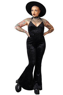 KILLSTAR Catsuit - Huntress Schwarz Leopard Gothic