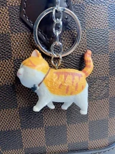 Mini Orange Cat Keychain Bag Charm Keyring Kitten Kitty New Christmas Gift