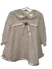Brooke Lindsay Cream Lace Dress Special Occasion Size 24 Months Vintage 90’s