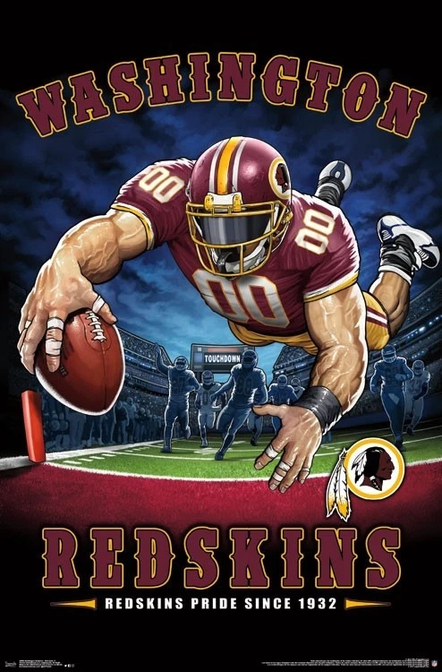 SPORTS POSTER WAREHOUSE Washington Redskins REDSKINS PRIDE SINCE 1932 End Zone TD Dive NFL 22x34 POSTER