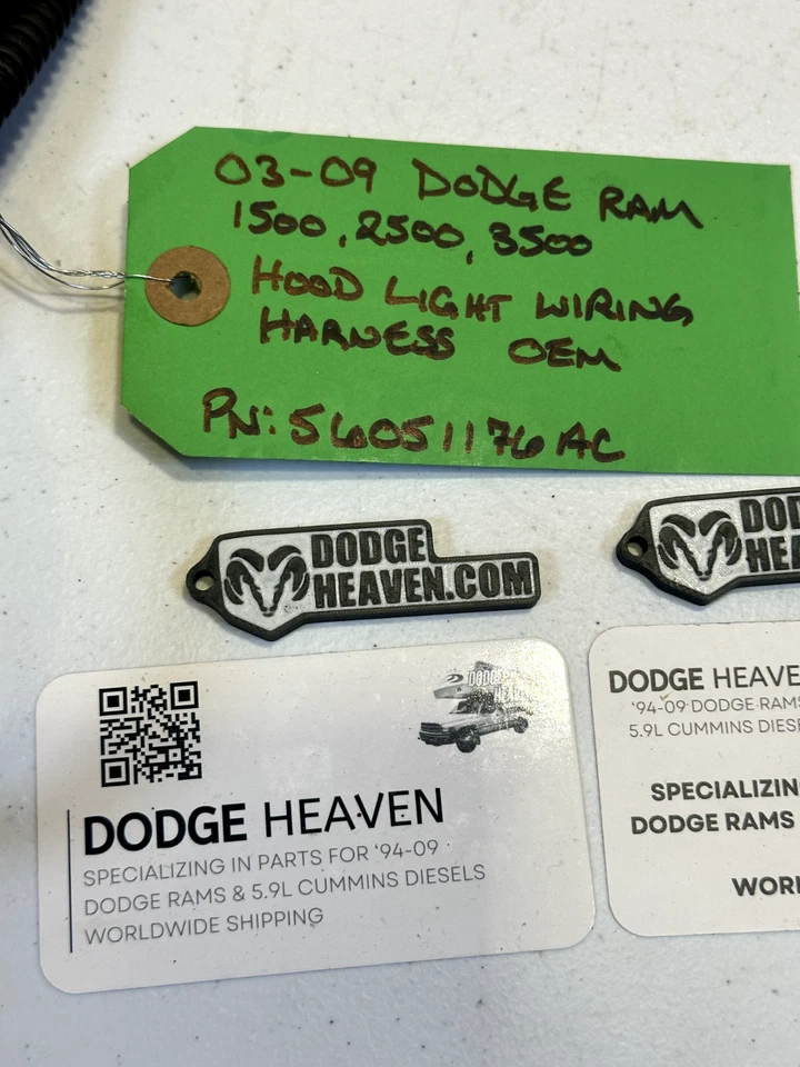 Arnés de cableado ligero debajo del capó Dodge Ram 1500 2500 3500 2003-2009 56051176AC Foto 4 de 4