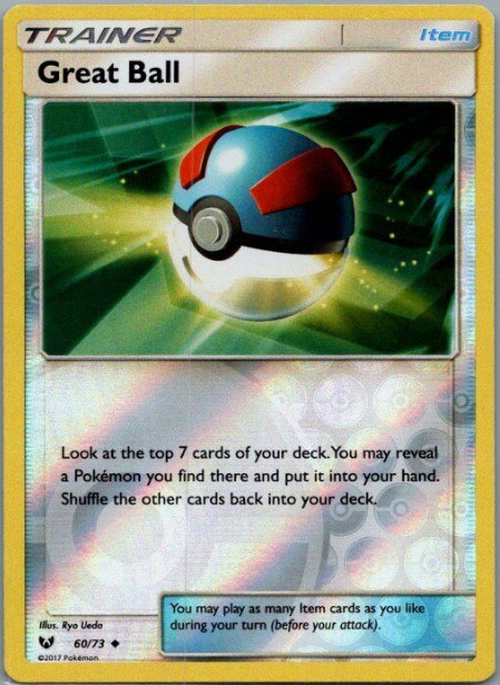 Pokemon -  Great Ball - 60/73 - Reverse Holo - Shining Legends  - NM/M
