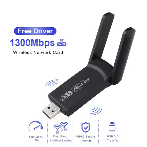 1300Mbps USB WIFI Adapter Wireless Network USB Wifi Dongle Antennas 5G Dual Band