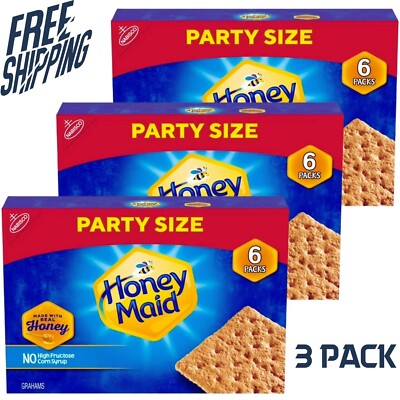 Honey Maid Graham Crackers, Party Size, 28.8 oz Box 6 pack in it